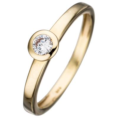Goldring JOBO Gr. 52, gold (gelbgold 333), Fingerringe, Damen, 52, Gelbgold 333, 333 Gold mit Zirkonia Image