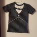 Disney Shirts & Tops | Disney Nightmare Before Christmas Jack's Pinstriped Shirt | Color: Black | Size: Mb