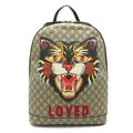 Gucci Bags | Gucci Gucci Gg Supreme Angry Cat Loved Backpack Rucksack Pvc Leather Khaki Be... | Color: Black | Size: Os