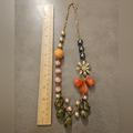 Anthropologie Jewelry | Anthropologie Fun Gold Beaded Necklace, Euc, Summer Dress Style | Color: Brown/Gold | Size: Os
