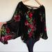 Free People Tops | Free People Velvet Floral Bodysuit | Color: Black/Red | Size: S/P