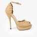 Gucci Shoes | Gucci Beige Leather Taryn Peep Toe Platform Pumps | Color: Cream | Size: 4.5