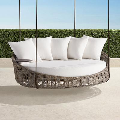Outdoor Daybed, Coraline Hanging Daybed with Cushions - Standard, Rain Seaglass - Outdoor Furniture - Frontgate
