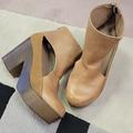 Free People Shoes | Free People Horizon Chunky Platform Wooden Heel Sandal Clog 39 | Color: Tan | Size: 8.5