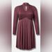 Torrid Dresses | New Torrid 1x(14/16w) Super Soft Lace Bodice Mock Neck Skater Dress- Sassafras | Color: Brown/Purple | Size: 1x