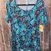 Lularoe Tops | New With Tags Lularoe Perfect T, Teal And Maroon Floral, Size Xxs | Color: Blue/Red | Size: Xxs