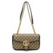 Gucci Bags | Gucci Gucci Gg Marmont Small Shoulder Bag Chain Quilted Canvas Khaki Beige Bl... | Color: Black | Size: Os