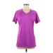 Adidas Active T-Shirt: Purple Solid Activewear - Women's Size Medium