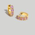 Madewell Jewelry | Madewell Stone Collection Amethyst Hoop Earrings | Color: Gold/Purple | Size: Os