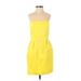 French Connection Casual Dress - Sheath Strapless Strapless: Yellow Print Dresses - Women's Size 4