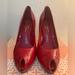 Jessica Simpson Shoes | Jessica Simpson Red Peep Toe High Heel Size 9.5 | Color: Red | Size: 9.5