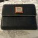 Dooney & Bourke Bags | Dooney & Bourke Black Pebbled Leather Trifold Credit Card Compact Flap Wallet | Color: Black | Size: Os