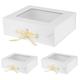 PLINJOY 3 Pcs Extra Large White Gift Box White for Presents with Ribbon 19x16x6 Inches Clear Gift Box with Window Magnetic Closure Gift Boxes with Lids