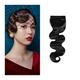 Bangs Hair Piece Side Air Bangs Finger Wave Bangs Clip In Bangs 10" Vintage Ripple Bangs Synthetic Hairpieces Black Retro Hand-pushed Bangs Bangs Hair Extensions (Color : B)