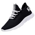 Sneakers for Men Gel Leisure le Flying Tourist Sports Shoes Men Shoes Weaving Shoes Running Sneakers for Men Basketball Sneakers, Black/White, 10 UK