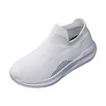 Fitness Shoes Women's 38 Foreign Trade Sports Shoes for Women Fly Woven Breathable and Versatile Non-Slip Casual Running Shoes Outdoor Shoes for All Seasons Shoes Women's Trainers with Heel, White, 8