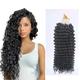 Micro Loop Human Hair Extensions,Deep Curly Natural Black Micro Loop Hair Extensions Real Human Hair Micro Ring Hair Extensions 100 Strands,14inch