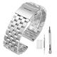 Brushed Stainless Steel Watch Band Strap 18mm/20mm/22mm/24mm/26mm Metal Replacement Bracelet Men Women Zwart/Silver WristBand (Color : Silver, Size : 18mm)