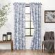 Ellis Curtain Victoria Park Toile 68-Inch-by-72 Inch Tailored Panel Pair with Tiebacks, Blue