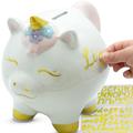 Unicorn Piggy Bank for Girls - Hand Painted Ceramic Piggy Bank for Kids with Plug - Kids Piggy Bank for Boys & Girls - Piggy Bank Girls - Personalized Piggy Bank - Coin Bank - Breakable Piggy Bank