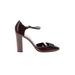 Marc by Marc Jacobs Heels: Burgundy Solid Shoes - Women's Size 39 - Open Toe