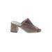 Jeffrey Campbell Mule/Clog: Slip-on Chunky Heel Casual Gray Solid Shoes - Women's Size 8 1/2 - Open Toe