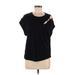 DKNY Short Sleeve Top Black Scoop Neck Tops - Women's Size Medium