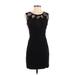 Vero Moda Cocktail Dress - Party Crew Neck Sleeveless: Black Print Dresses - Women's Size X-Small