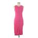Zara Casual Dress - Midi Crew Neck Sleeveless: Pink Print Dresses - Women's Size Small