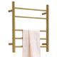 GRASKY Electric Heated Towel Rack, 304 Stainless Steel Brushed Gold Heated Towel Rail Radiator Wall-Mounted Towel Warmer Drying Rack with 5 Bars (Hardwired) wwyy