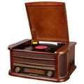 AVIMYA Vintage Record Player ，phonograph Record Player Compatible With 18/25/30CM Records,Turntable Support USB MP3 Playback,CD & Cassette Player, FM Radio ShaoSu