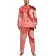 Red Bright Splash Soft Mens Pyjamas Set Comfortable Long Sleeve Loungewear Top And Bottoms Gifts L