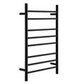 GRASKY Towel Warmer Drying Rack Matte Black Electric Heated Towel Rack 8 Bar Wall Mounted 304 Stainless Steel Constant Temperature Heated Towel Rail (Plug in) wwyy