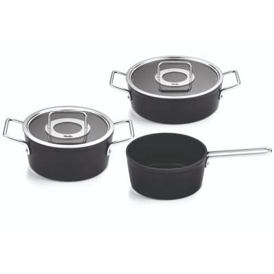 Topf-Set FISSLER "Adamant", schwarz, Töpfe, Made in Germany