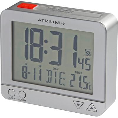 Funkwecker ATRIUM "A760-19", silber (silberfarben), Wecker, Digitalwecker, Quarzwecker, Innentemperatur, Schlafzimmer Image