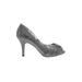 Nina Heels: Pumps Stilleto Cocktail Party Gray Shoes - Women's Size 7 1/2 - Peep Toe