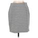 Ann Taylor LOFT Casual Pencil Skirt Knee Length: Gray Tweed Bottoms - Women's Size Small Petite