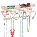 mDesign Steel Wall Mount Jewelry Organizer Rack w/ 8 Hooks/Basket Metal in Pink | 2.75 H x 6.25 W x 15 D in | Wayfair 8011MDCO