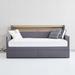 Home Decor Daybed w/ Storage Drawers, Upholstered Daybed w/ Charging Station Linen in Gray | 40.68 H x 79.78 W x 47.68 D in | Wayfair