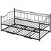 Home Decor Metal Daybed w/ Trundle Metal in Black | 36.88 H x 78.38 W x 39.28 D in | Wayfair DAGEMF300702AAB