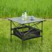 Polyfurniture 27.56" L x 27.56" W Outdoor Folding Table, Camping Table Metal in Black | 27.56 H x 27.56 W x 27.56 D in | Wayfair W24172223-0