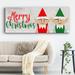 The Holiday Aisle® Christmas Elf Couple Premium Gallery Wrapped Canvas - Ready To Hang Canvas, in Black/Blue/Green | 20" H x 50" W x 1.5" D | Wayfair