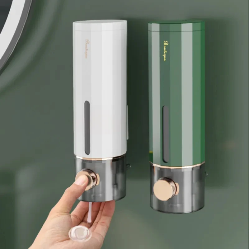Distributeur de savon liquide pour salle de bains, désinfectant pour les mains, 450ml, manuel, mural, pour maison, hôtel, gel douche, accessoires de salle de bains