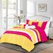 Winston Porter Alyah 7-Pieces Luxury Quilted Embroidery Bedding Comforter Set Polyester in Pink/Yellow | Queen | Wayfair