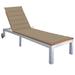 Ebern Designs Patio Lounge Chair Sunlounger Sunbed w/ Cushion Solid Acacia Wood Wood/Solid Wood in Brown/White | Wayfair