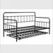 Rosalind Wheeler Cadle Metal Daybed w/ Trundle Metal in Black | 43.3 H x 77.4 W x 41.1 D in | Wayfair 35B4AC8F4AFC48AEA26BCB74FB513EF1