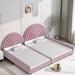 Mercer41 Vonciel Twin & Full Platform Bed Set w/ Guardrail Upholstered/Velvet in Pink | 45.3 H x 57.1 W x 79.1 D in | Wayfair