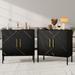 Everly Quinn Zein Metal Accent Cabinet Wood/Metal in Black | 63 W in | Wayfair 43092CD27949445281913D445D4463C0