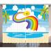 Latitude Run® Curtains 2 Panel Set, Cartoon Sun Holiday Polyester in Brown | 90 H x 54 W in | Wayfair F7FD7AA54F534CC39E180B2E3817EA4A