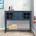 Breakwater Bay Zakai 42.02" Console Table Wood in Blue/Black/Brown | 34.22 H x 42.02 W x 14.02 D in | Wayfair 72C413EED7994B0DB1D4926E3D7035DB